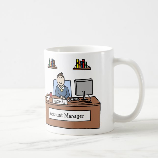 Account Manager- personalised cartoon mug (Right)