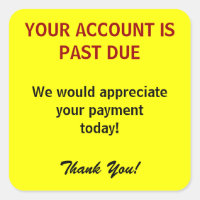 ACCOUNT PAST DUE Billing Stickers