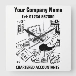 Accountancy Services Cartoon Clock
