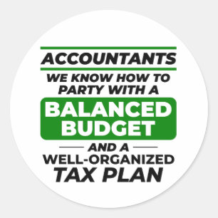 Accountant Accounting Bookkeeping Finance Funny Classic Round Sticker
