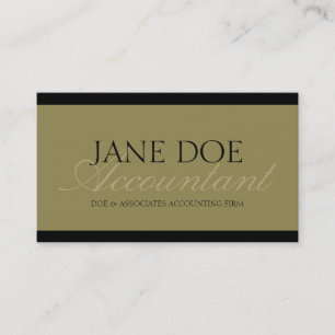 Accountant Antique Gold Script Business Card