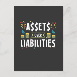 Accountant Assets Over Liabilities Invitation Postcard