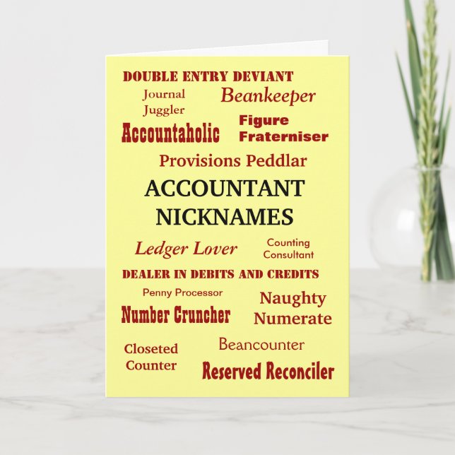 Accountant | Birthday | Accountant Nicknames Joke Card (Front)