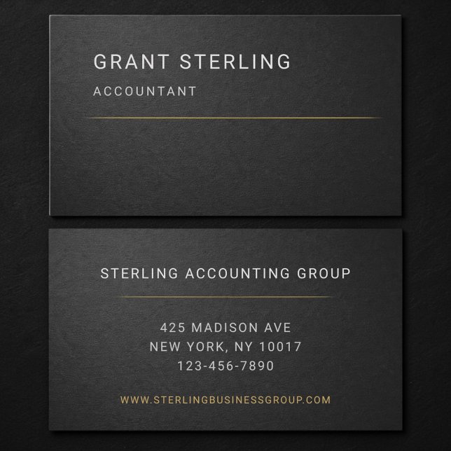 Accountant Black Professional  Business Card (Creator Uploaded)