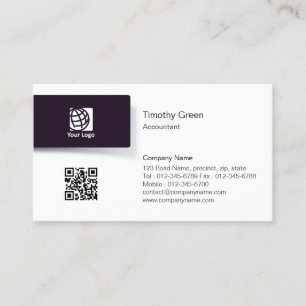 Accountant Black Tab Logo Simple Business Card #08