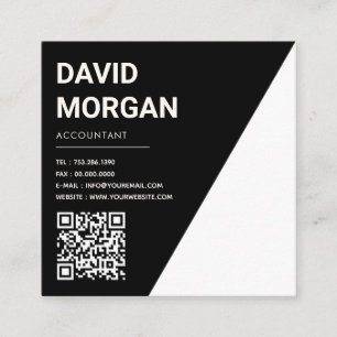 Accountant Bold Script Simple Minimalist Qr Code  Square Business Card