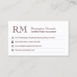 Accountant Bookkeeper  Business Card