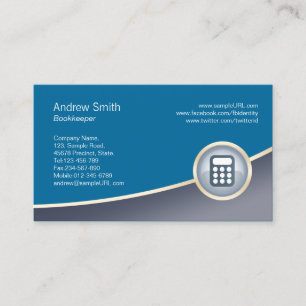Accountant Bookkeeper Calculator Business Card