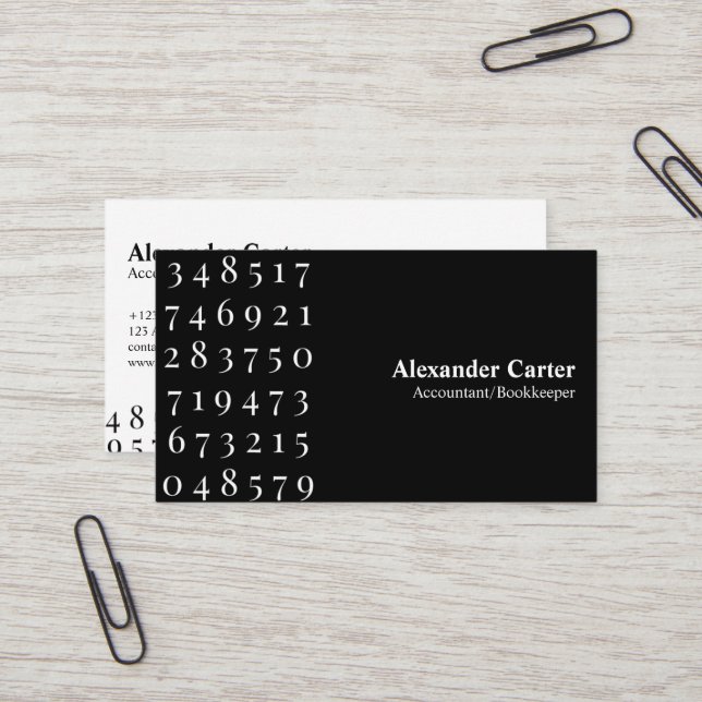 Accountant & Bookkeeper Professional Finance Business Card (Front/Back In Situ)