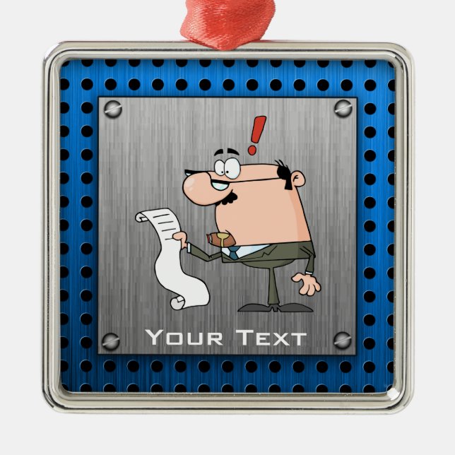 Accountant; Brushed metal-look Metal Ornament (Front)