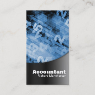 Accountant Business Card Black & Blue Numbers