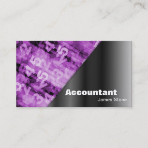 Accountant Business Card Black & Pink Numbers