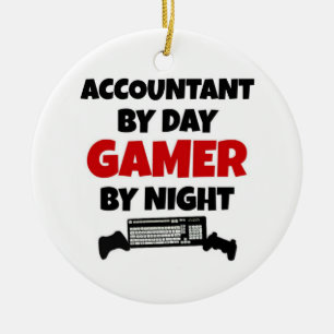 Accountant by Day Gamer by Night Ceramic Tree Decoration