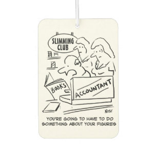 Accountant Checks the Books at a Slimming Club Car Air Freshener