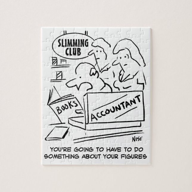 Accountant Checks the Books at a Slimming Club Jigsaw Puzzle (Vertical)
