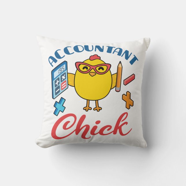 Accountant Chick Accounting CPA Graduation Women Cushion (Front)