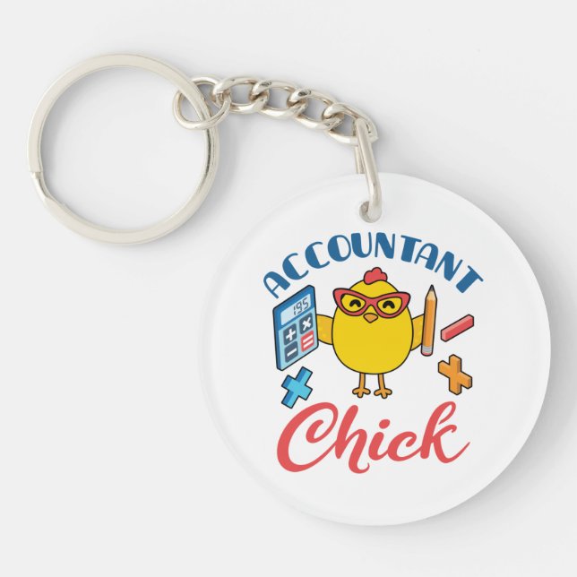 Accountant Chick Accounting CPA Graduation Women Key Ring (Front)