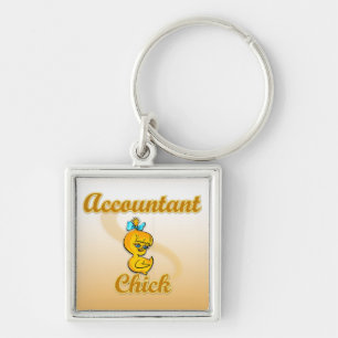 Accountant Chick Key Ring