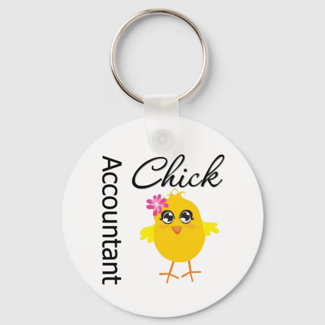 Accountant Chick Key Ring (Front)