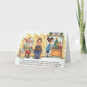 Accountant Christmas Card Santa Audit