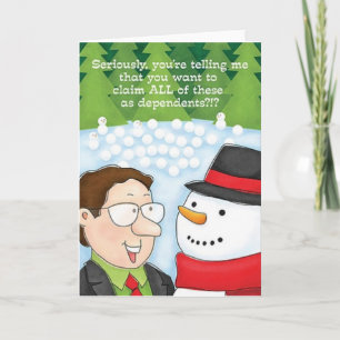Accountant Christmas Card Snowman Declares Depend