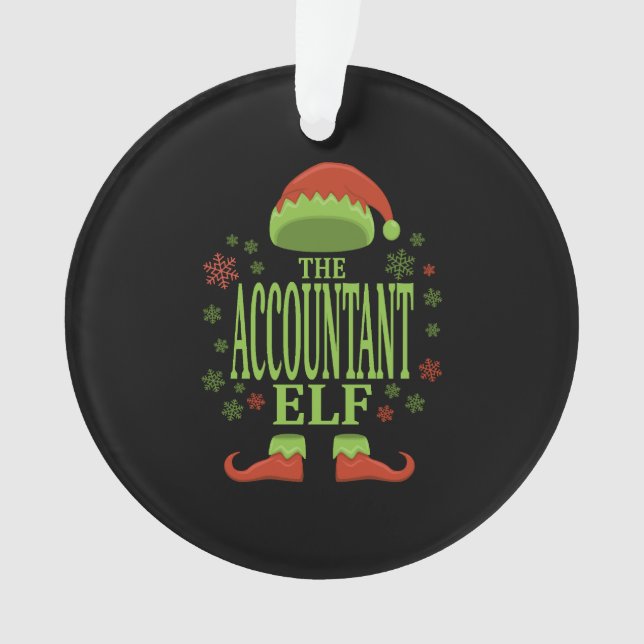Accountant Christmas Elf Ornament (Front)