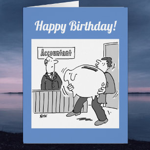 Accountant Client & Giant Piggy Bank Birthday Card