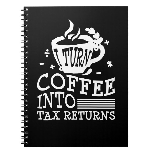 Accountant Coffee CPA Bookkeeper Humour Bookkeepin Notebook (Front)