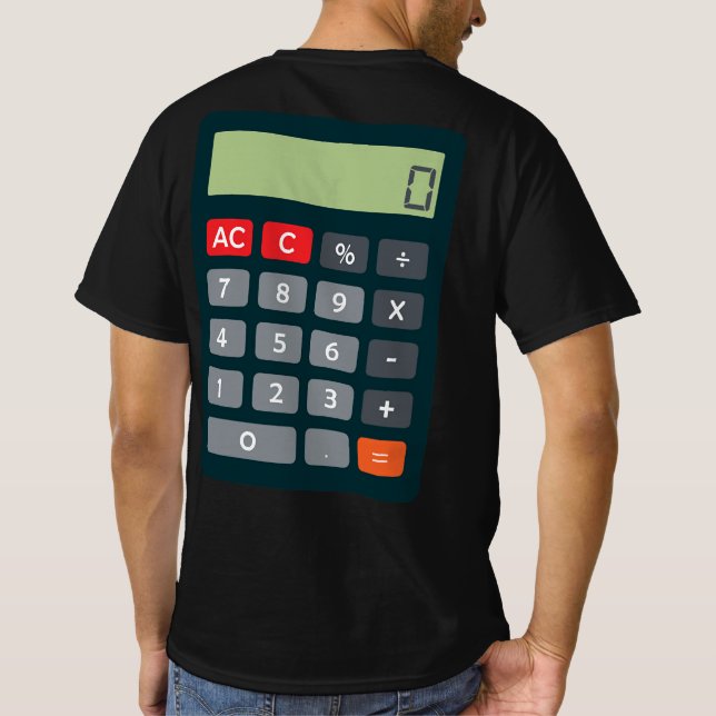 Accountant Costume Outfit Math Calculator T-Shirt (Back)