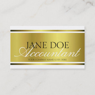 Accountant CPA Gold Metallic Script Business Card