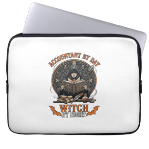 Accountant Day Witch Night Halloween Magic Book_1 Laptop Sleeve