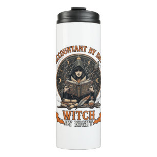 Accountant Day Witch Night Halloween Magic Book_1 Thermal Tumbler