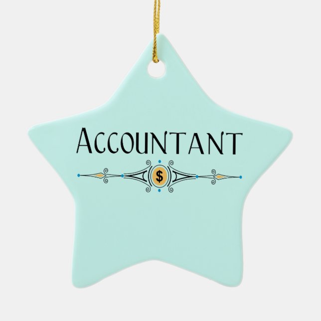 Accountant Decorative Line Ceramic Ornament (Front)