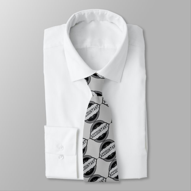 Accountant Dollar Signs Emblem Tie (Tied)