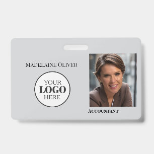 Accountant Employee ID Photo GreyLogo Badge