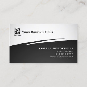 Accountant Finance Services Abstract Black Zig Zag Business Card