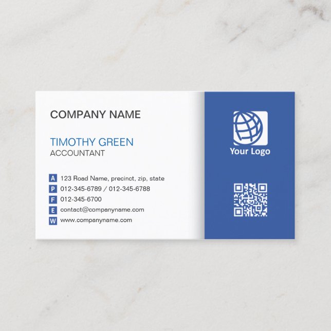 Accountant Financial Services Simple  Business Card (Front)