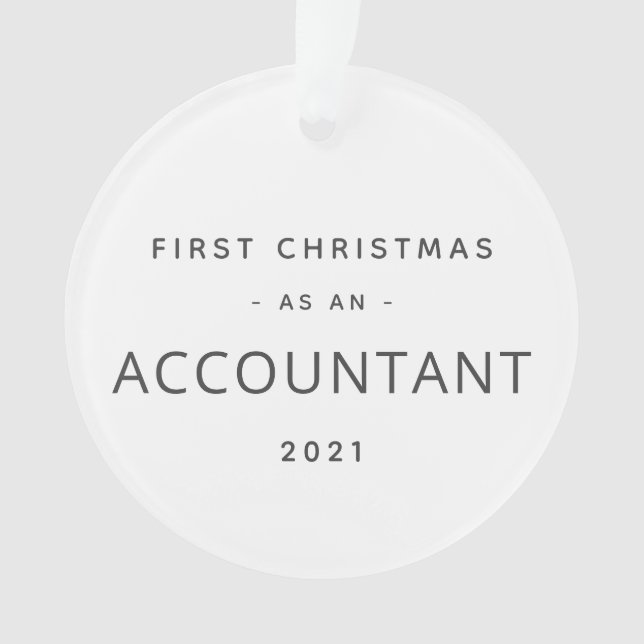 Accountant First Christmas Modern Custom Holiday Ornament (Front)