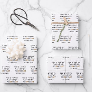Accountant Funny Awesome Accountant CPA Gift Wrapping Paper Sheet