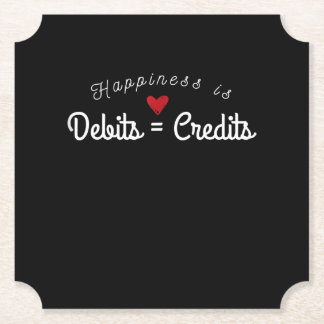 Accountant  Funny Debits Equals Credits CPA Gift Paper Coaster