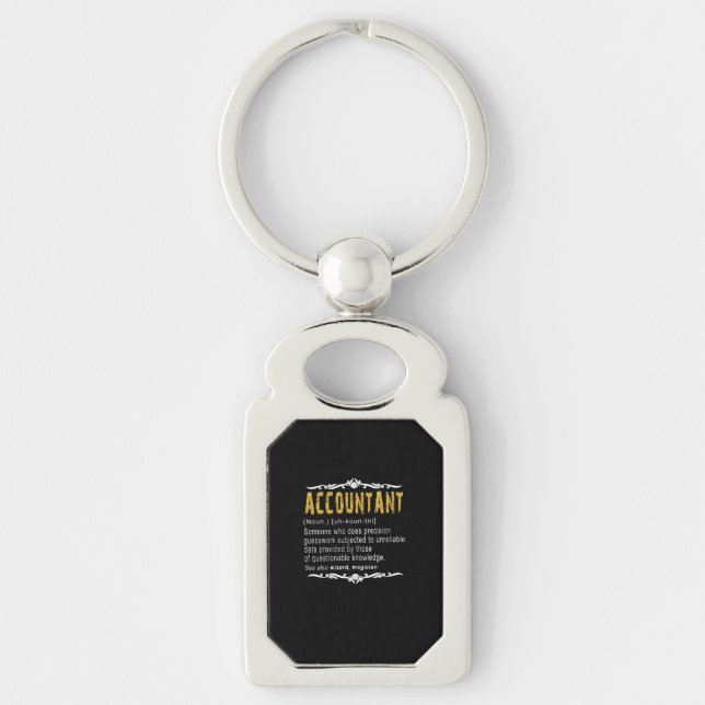 Accountant Funny Definition Custom Gift Key Ring (Front)