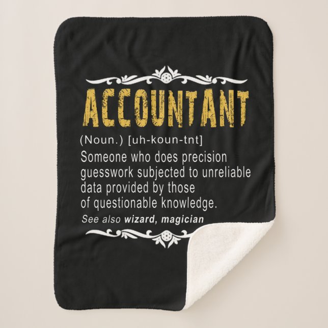 Accountant Funny Definition Custom Gift Sherpa Blanket (Front)