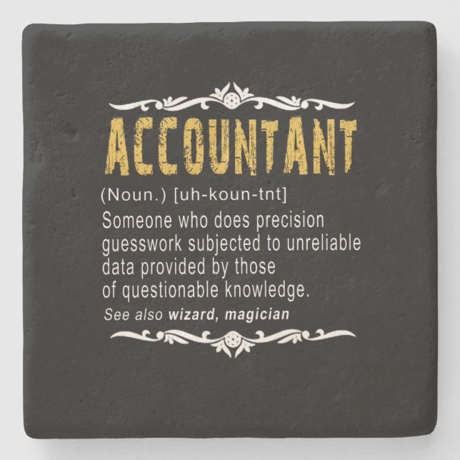 Accountant Funny Definition Custom Gift Stone Coaster (Front)