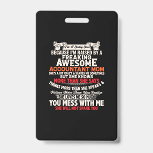 Accountant Gift Awesome Accountant Mom ID Badge