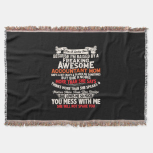 Accountant Gift   Awesome Accountant Mum Throw Blanket