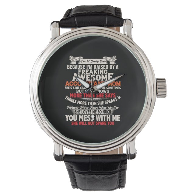 Accountant Gift | Awesome Accountant Mum Watch (Front)