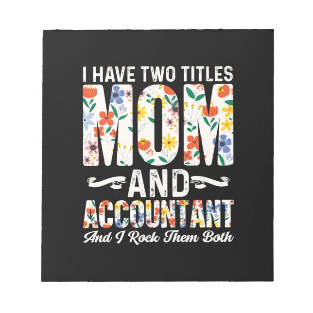 Accountant Gift | Mum And Accountant Notepad (Front)