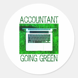 Accountant Going Green T Shirt Classic Round Sticker
