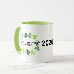 Accountant Green Shamrock Oval Mug