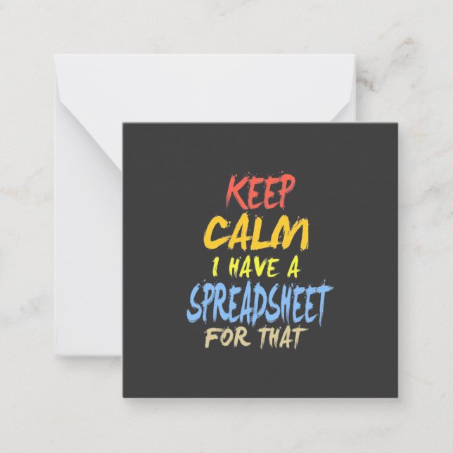 Accountant Have A Spreadsheet For That Card (Front)